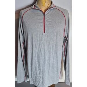 Cloudveil 1/4 Zip Pullover Mens Large Gray Lightweight Cotton Poly  Blend